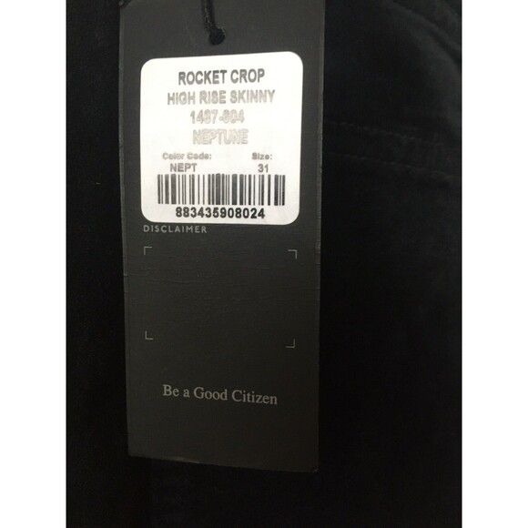 Citizens of Humanity COH women Rocket Crop Jean Pant size 31 Navy Velvet 31 x 26 - Picture 7 of 8